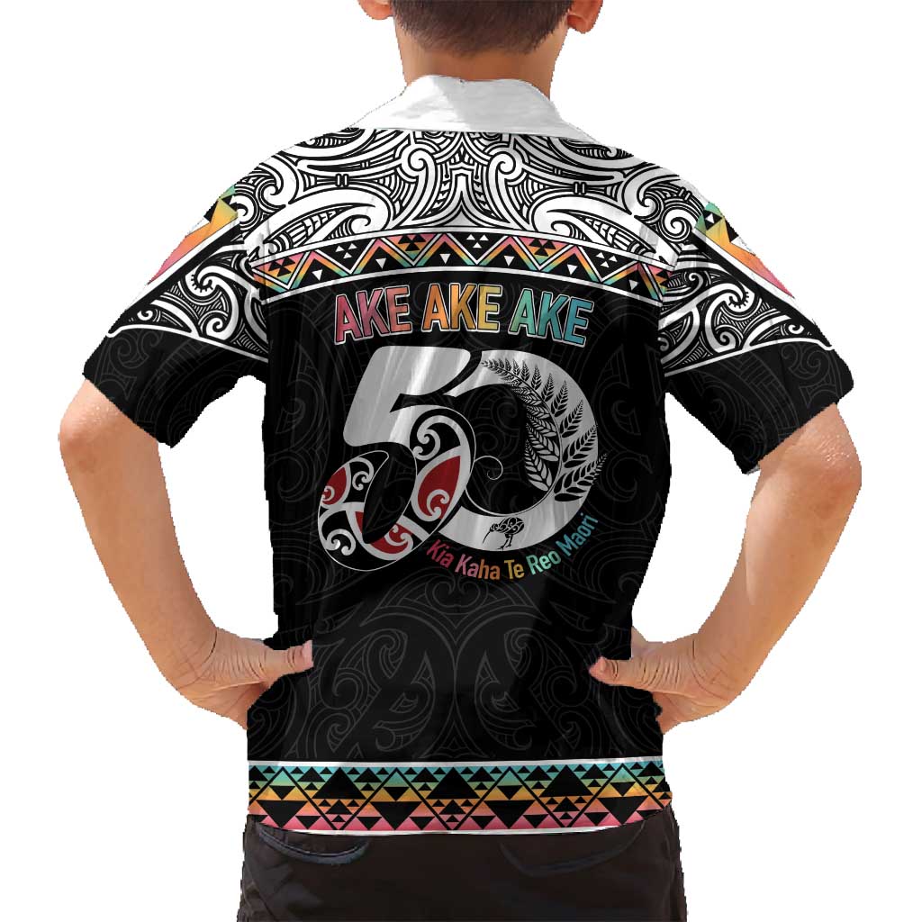 50 Years Kia Kaha Te Reo Maori Family Matching Summer Maxi Dress and Hawaiian Shirt Ake Ake Ake! LT7 - Polynesian Pride