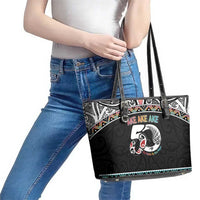 50 Years Kia Kaha Te Reo Maori Leather Tote Bag Ake Ake Ake! - Polynesian Pride