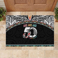 50 Years Kia Kaha Te Reo Maori Rubber Doormat Ake Ake Ake! LT7 White - Polynesian Pride