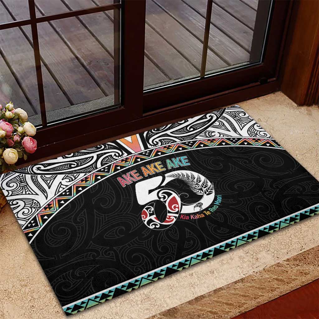 50 Years Kia Kaha Te Reo Maori Rubber Doormat Ake Ake Ake! LT7 - Polynesian Pride