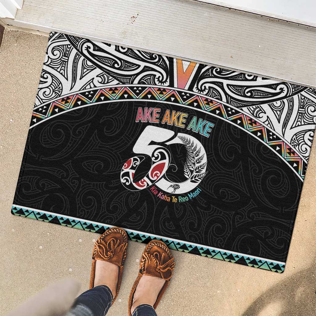 50 Years Kia Kaha Te Reo Maori Rubber Doormat Ake Ake Ake! LT7 - Polynesian Pride