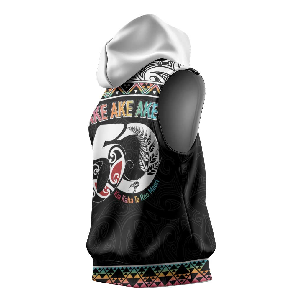 50 Years Kia Kaha Te Reo Maori Sleeveless Hoodie Ake Ake Ake! - Polynesian Pride