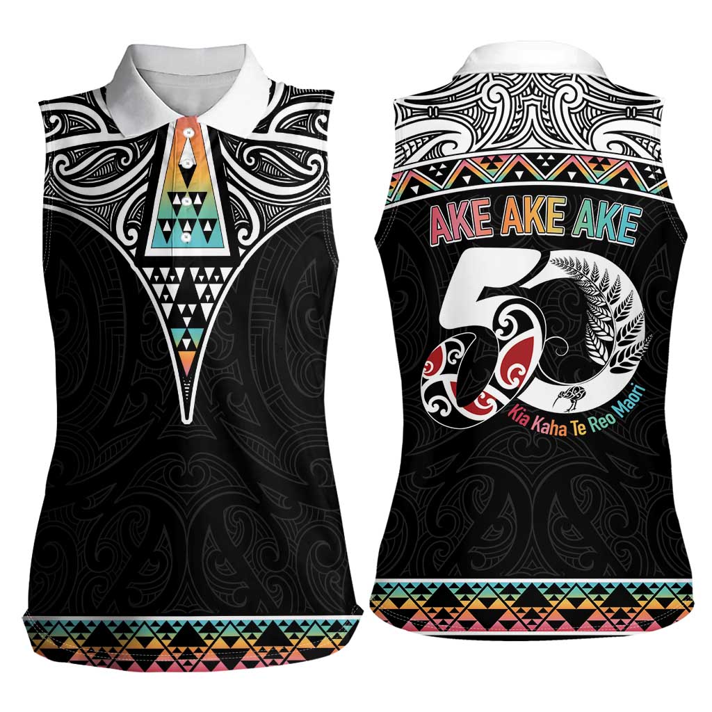 50 Years Kia Kaha Te Reo Maori Women Sleeveless Polo Shirt Ake Ake Ake! LT7 - Polynesian Pride