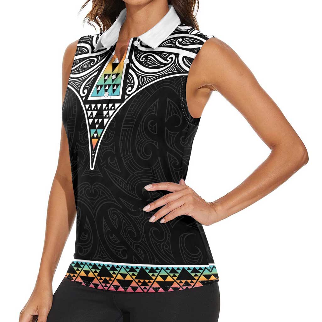 50 Years Kia Kaha Te Reo Maori Women Sleeveless Polo Shirt Ake Ake Ake! LT7 - Polynesian Pride