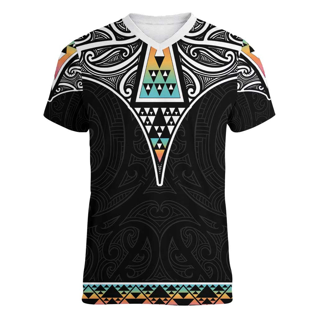 50 Years Kia Kaha Te Reo Maori Women V-Neck T-Shirt Ake Ake Ake! LT7 Female White - Polynesian Pride
