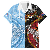 Personalised Fiji and Australia Family Matching Summer Maxi Dress and Hawaiian Shirt Masi Patterns Mix Aboriginal Art LT7 Dad's Shirt - Short Sleeve Colorful - Polynesian Pride