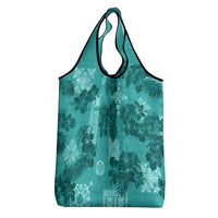 Vintage Hawaii Grocery Bag Hibiscus Mix Hawaiian Quilt Patches - Teal LT7 - Polynesian Pride