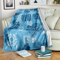 Hawaii Tapa Blanket Hibiscus Mix Hawaiian Quilt Patches - Blue LT7 - Polynesian Pride