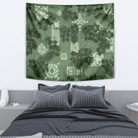 Hawaii Tapa Tapestry Hibiscus Mix Hawaiian Quilt Patches - Sage Green LT7 - Polynesian Pride