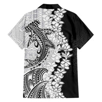 Polynesian Plumeria Lei Family Matching Long Sleeve Bodycon Dress and Hawaiian Shirt with Hammerhead Shark LT7 - Polynesian Pride