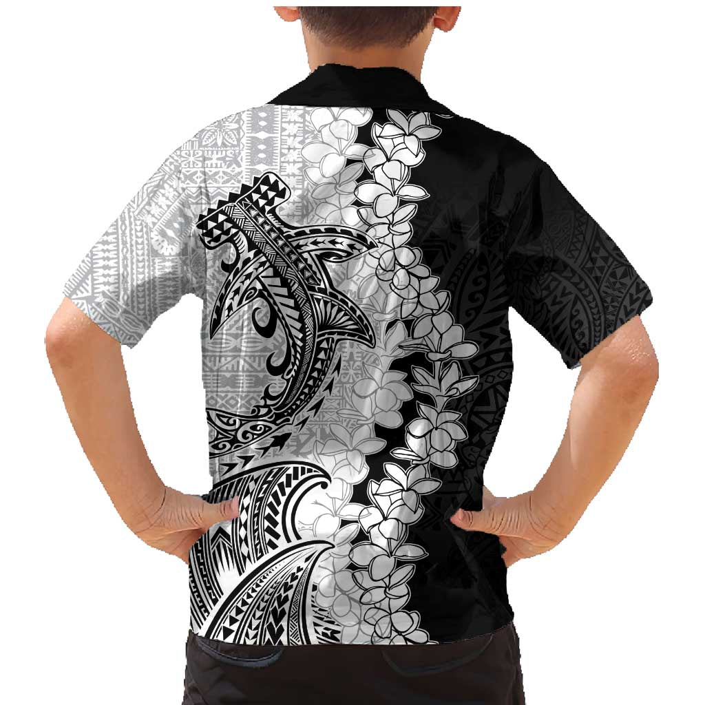 Polynesian Plumeria Lei Family Matching Mermaid Dress and Hawaiian Shirt with Hammerhead Shark LT7 - Polynesian Pride