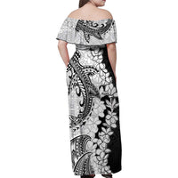 Polynesian Plumeria Lei Family Matching Off Shoulder Maxi Dress and Hawaiian Shirt with Hammerhead Shark LT7 - Polynesian Pride