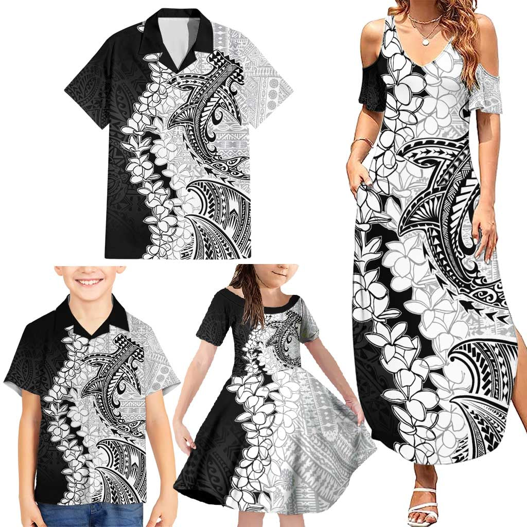 Polynesian Plumeria Lei Family Matching Summer Maxi Dress and Hawaiian Shirt with Hammerhead Shark LT7 - Polynesian Pride