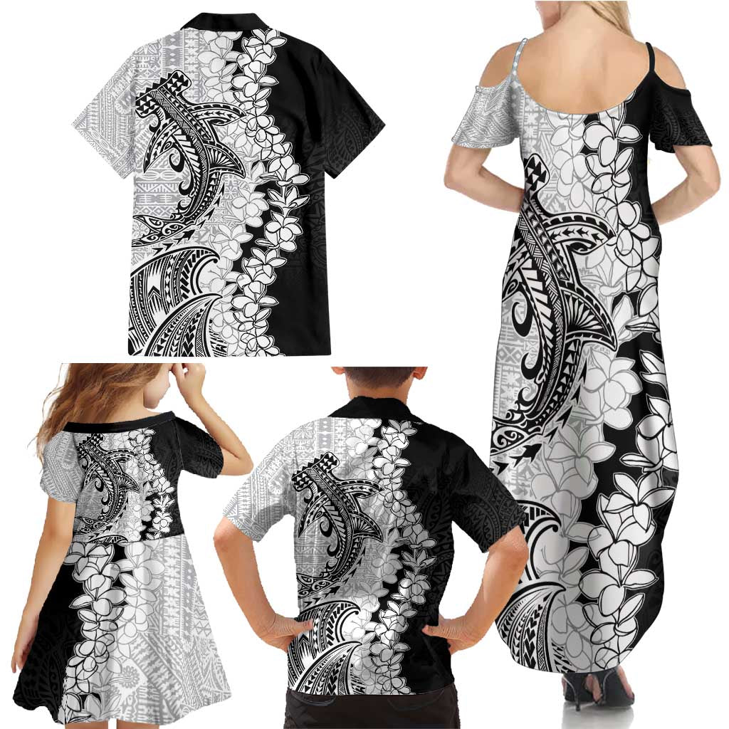 Polynesian Plumeria Lei Family Matching Summer Maxi Dress and Hawaiian Shirt with Hammerhead Shark LT7 - Polynesian Pride