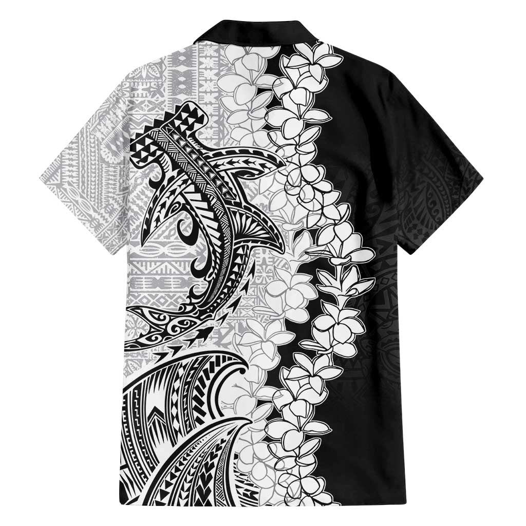 Polynesian Plumeria Lei Family Matching Tank Maxi Dress and Hawaiian Shirt with Hammerhead Shark LT7 - Polynesian Pride