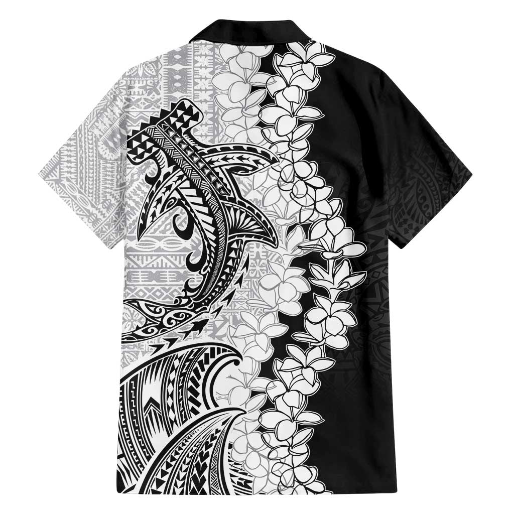 Polynesian Plumeria Lei Hawaiian Shirt with Hammerhead Shark LT7 - Polynesian Pride