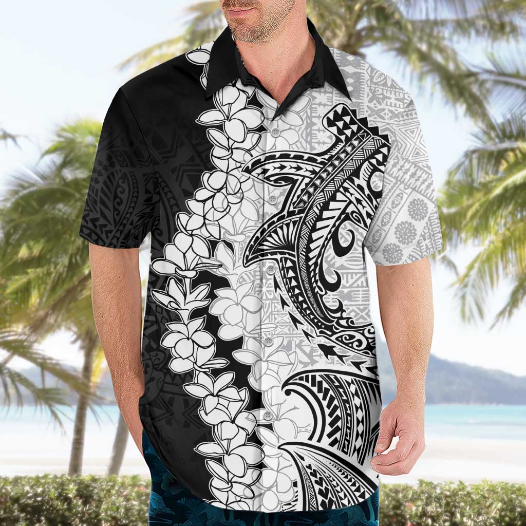 Polynesian Plumeria Lei Hawaiian Shirt with Hammerhead Shark LT7 - Polynesian Pride