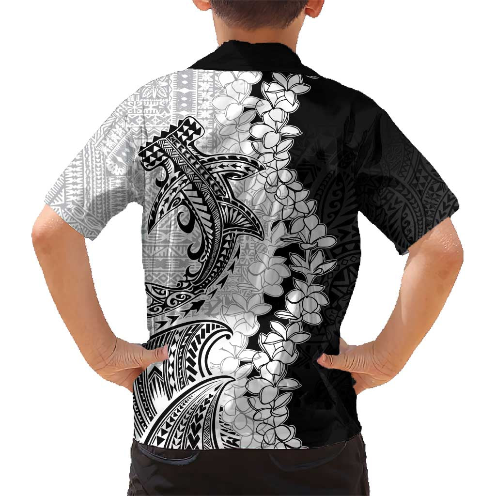 Polynesian Plumeria Lei Hawaiian Shirt with Hammerhead Shark LT7 - Polynesian Pride