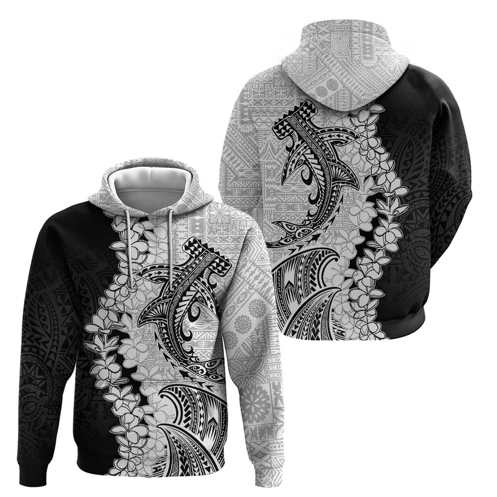 Polynesian Plumeria Lei Hoodie with Hammerhead Shark LT7 - Polynesian Pride