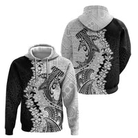 Polynesian Plumeria Lei Hoodie with Hammerhead Shark LT7 - Polynesian Pride
