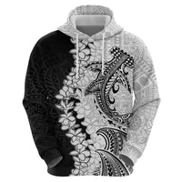 Polynesian Plumeria Lei Hoodie with Hammerhead Shark LT7 - Polynesian Pride