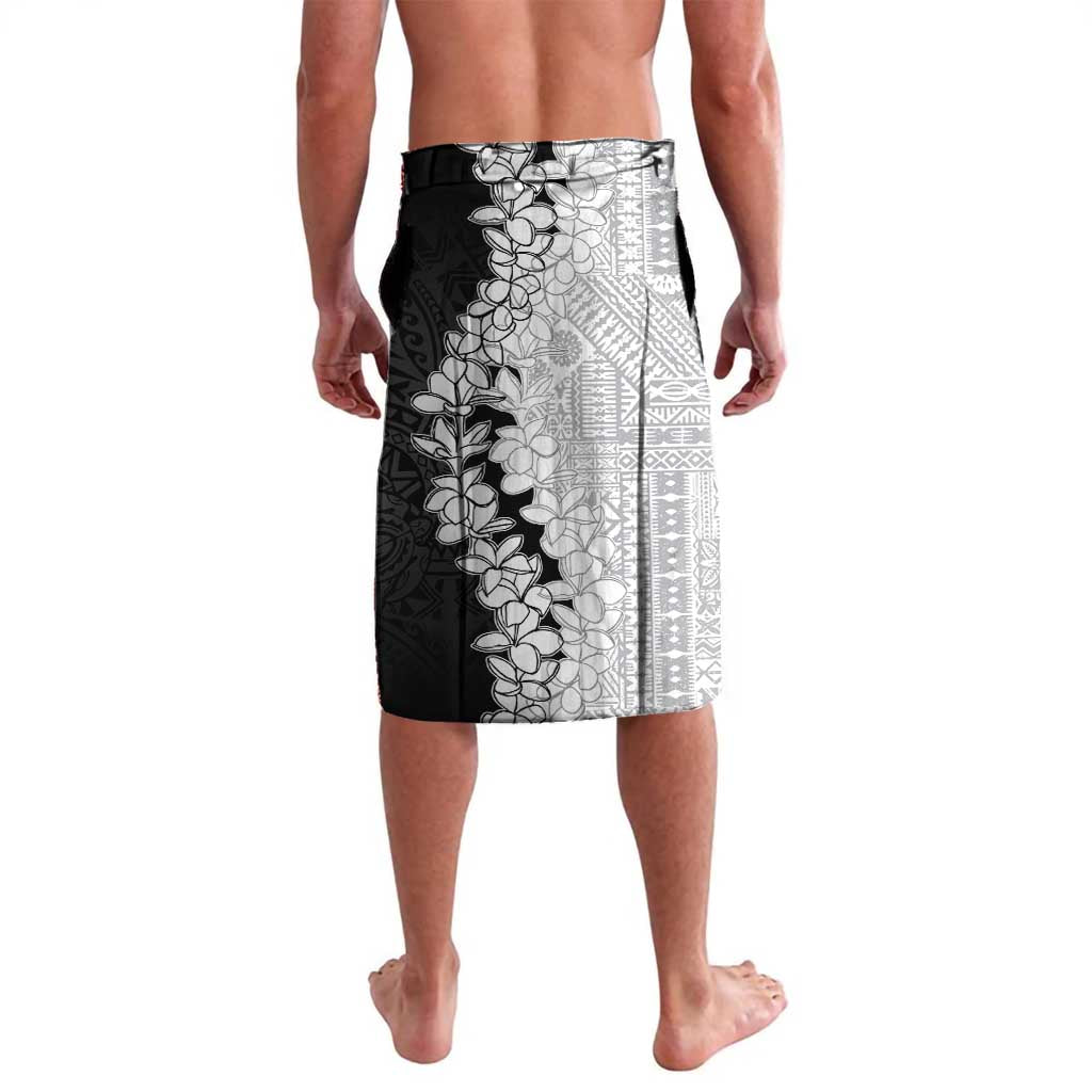 Polynesian Plumeria Lei Lavalava with Hammerhead Shark