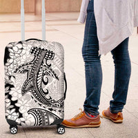 Polynesian Plumeria Lei Luggage Cover with Hammerhead Shark LT7 Black - Polynesian Pride