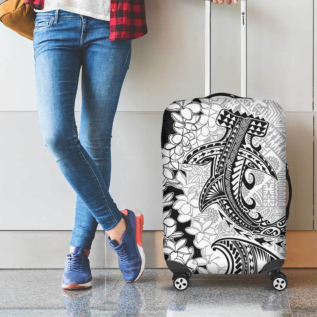 Polynesian Plumeria Lei Luggage Cover with Hammerhead Shark LT7 - Polynesian Pride