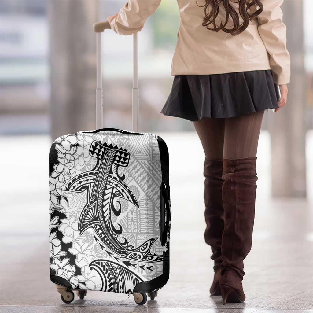 Polynesian Plumeria Lei Luggage Cover with Hammerhead Shark LT7 - Polynesian Pride