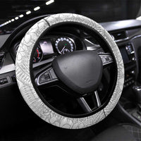 Polynesian Plumeria Lei Steering Wheel Cover with Hammerhead Shark LT7 Universal Fit Black - Polynesian Pride