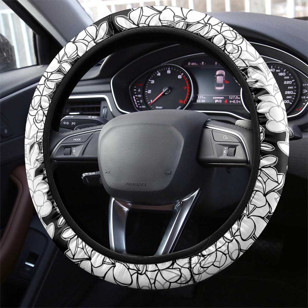 Polynesian Plumeria Lei Steering Wheel Cover with Hammerhead Shark LT7 - Polynesian Pride
