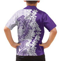 Polynesian Purple Plumeria Lei Family Matching Mermaid Dress and Hawaiian Shirt with Hammerhead Shark LT7 - Polynesian Pride