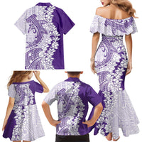 Polynesian Purple Plumeria Lei Family Matching Mermaid Dress and Hawaiian Shirt with Hammerhead Shark LT7 - Polynesian Pride
