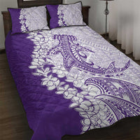 Polynesian Purple Plumeria Lei Quilt Bed Set with Hammerhead Shark LT7 Purple - Polynesian Pride