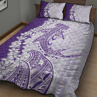 Polynesian Purple Plumeria Lei Quilt Bed Set with Hammerhead Shark LT7 - Polynesian Pride
