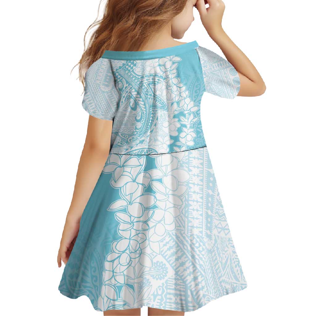 Polynesian Turquoise Plumeria Lei Family Matching Off Shoulder Maxi Dress and Hawaiian Shirt with Hammerhead Shark LT7 - Polynesian Pride
