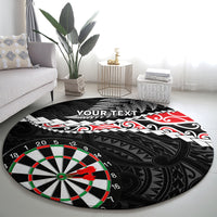 Personalised New Zealand Darts Round Carpet Maori Manaia LT7 - Polynesian Pride