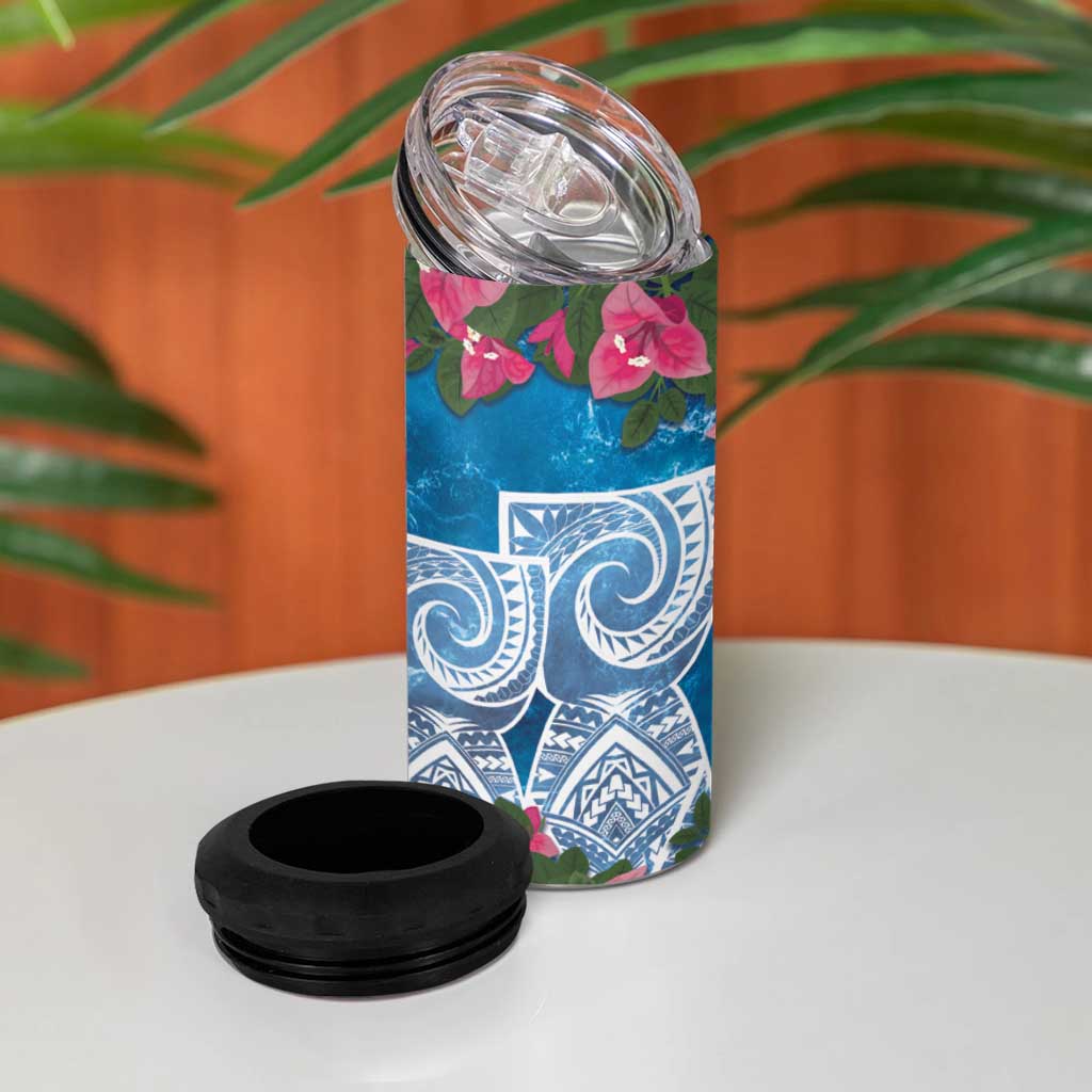 Hafa Adai Guam 4 in 1 Can Cooler Tumbler Crystal Waves