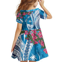 Hafa Adai Guam Family Matching Off The Shoulder Long Sleeve Dress and Hawaiian Shirt Crystal Waves LT7 - Polynesian Pride