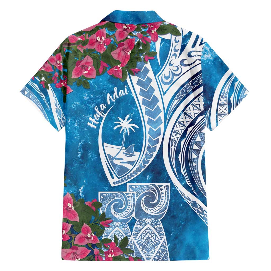 Hafa Adai Guam Family Matching Off Shoulder Maxi Dress and Hawaiian Shirt Crystal Waves LT7 - Polynesian Pride