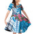 Hafa Adai Guam Family Matching Off Shoulder Short Dress and Hawaiian Shirt Crystal Waves