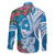Hafa Adai Guam Family Matching Off Shoulder Short Dress and Hawaiian Shirt Crystal Waves