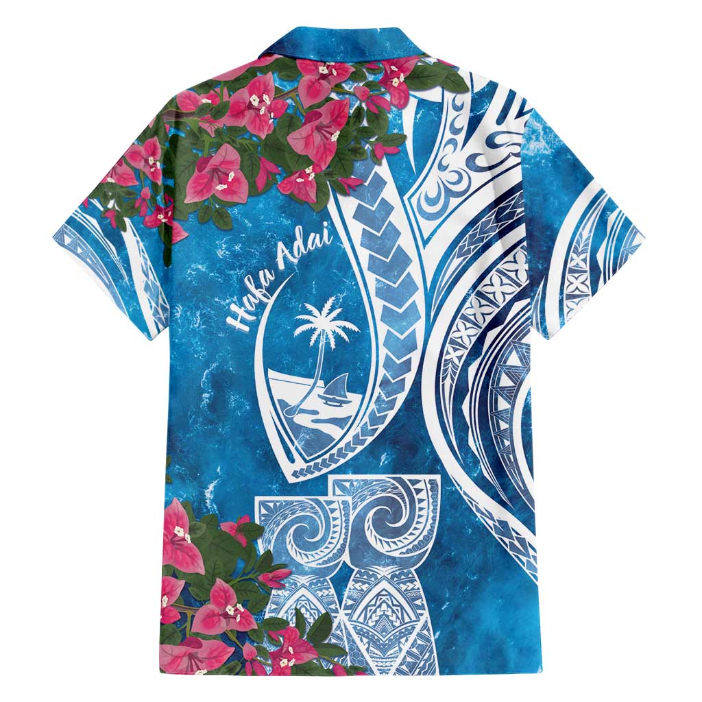 Hafa Adai Guam Family Matching Short Sleeve Bodycon Dress and Hawaiian Shirt Crystal Waves LT7 - Polynesian Pride