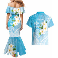 Personalized Guam Chamorro Couples Matching Mermaid Dress and Hawaiian Shirt Turtles and Guasali Flowers LT7 - Polynesian Pride