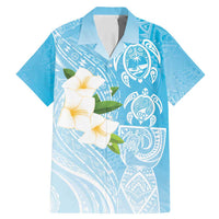 Personalized Guam Chamorro Family Matching Mermaid Dress and Hawaiian Shirt Turtles and Guasali Flowers LT7 Dad's Shirt - Short Sleeve Turquoise - Polynesian Pride