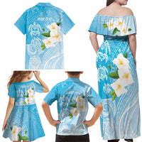 Personalized Guam Chamorro Family Matching Off Shoulder Maxi Dress and Hawaiian Shirt Turtles and Guasali Flowers LT7 - Polynesian Pride