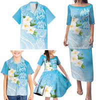 Personalized Guam Chamorro Family Matching Puletasi and Hawaiian Shirt Turtles and Guasali Flowers LT7 - Polynesian Pride