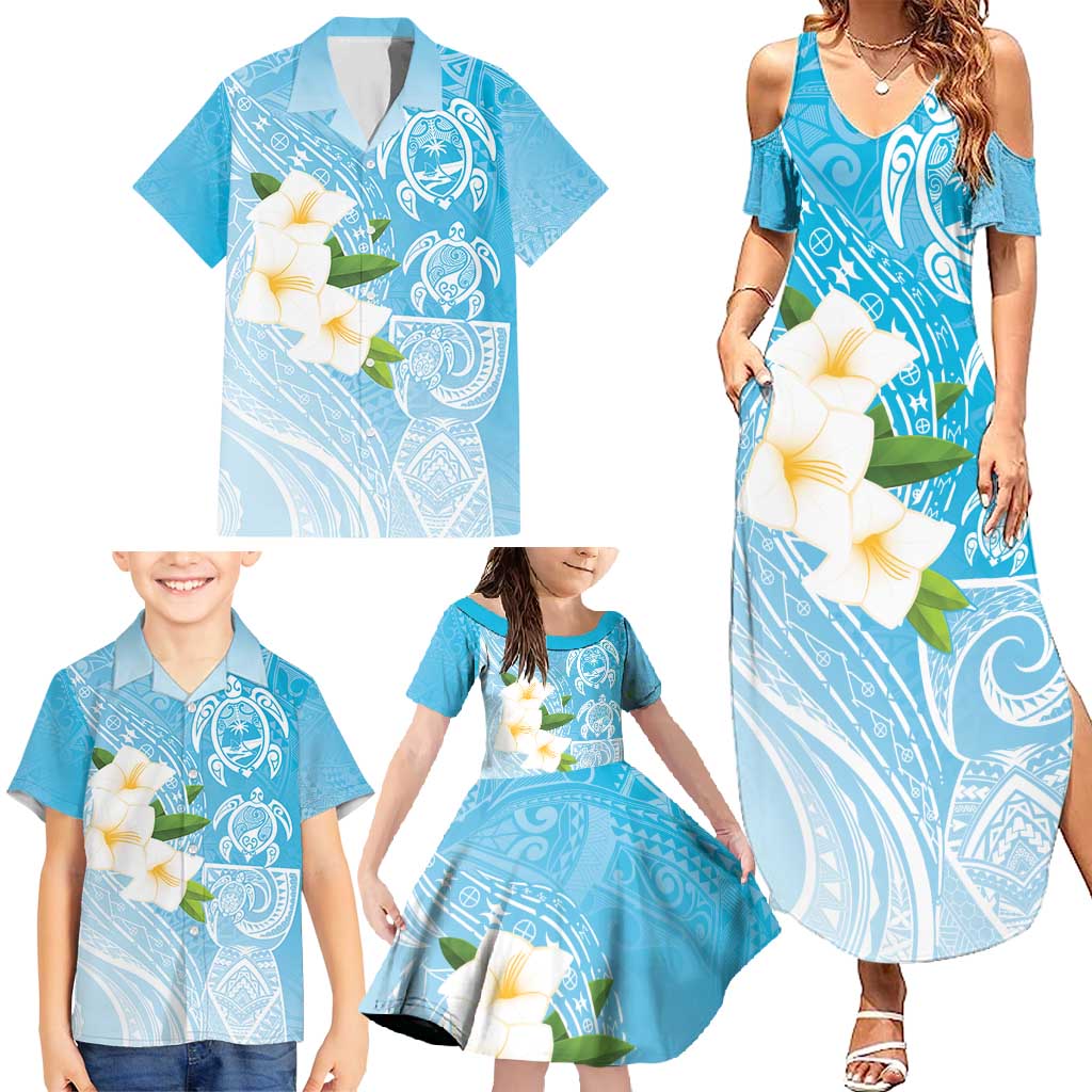 Personalized Guam Chamorro Family Matching Summer Maxi Dress and Hawaiian Shirt Turtles and Guasali Flowers LT7 - Polynesian Pride