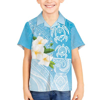 Personalized Guam Chamorro Family Matching Summer Maxi Dress and Hawaiian Shirt Turtles and Guasali Flowers LT7 Son's Shirt Turquoise - Polynesian Pride