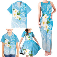 Personalized Guam Chamorro Family Matching Tank Maxi Dress and Hawaiian Shirt Turtles and Guasali Flowers LT7 - Polynesian Pride